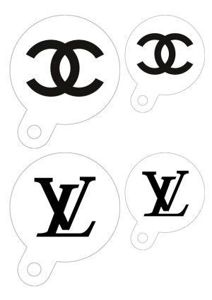 Louis Vuitton and Chanel Logo Coffee Stencil Download